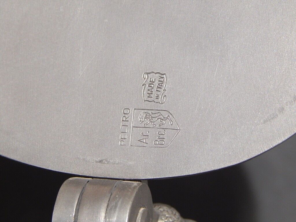 ANTICA COLLEZIONE BROCCA CARAFFA IN PELTRO 95% CON COPERCHIO CON TESTA ARIETE