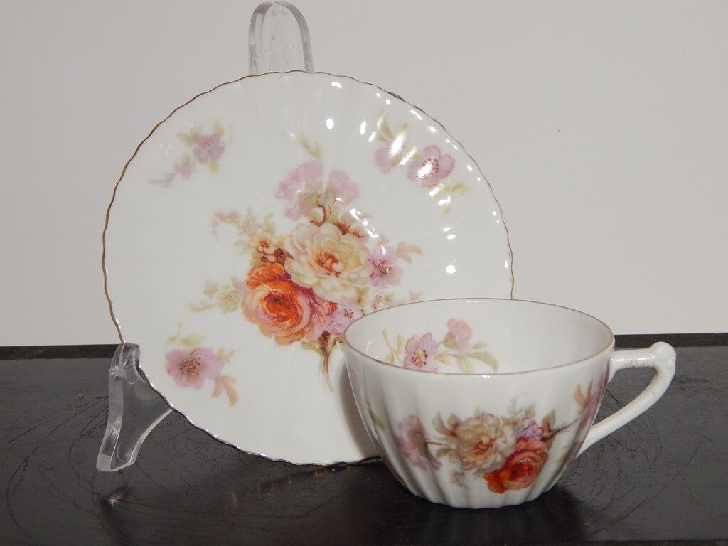 ANTICO SERVIZIO CAFFÈ PORCELLANA BIANCA DECORO FLOREALE BAVARIA SELTMANN WEIDEN