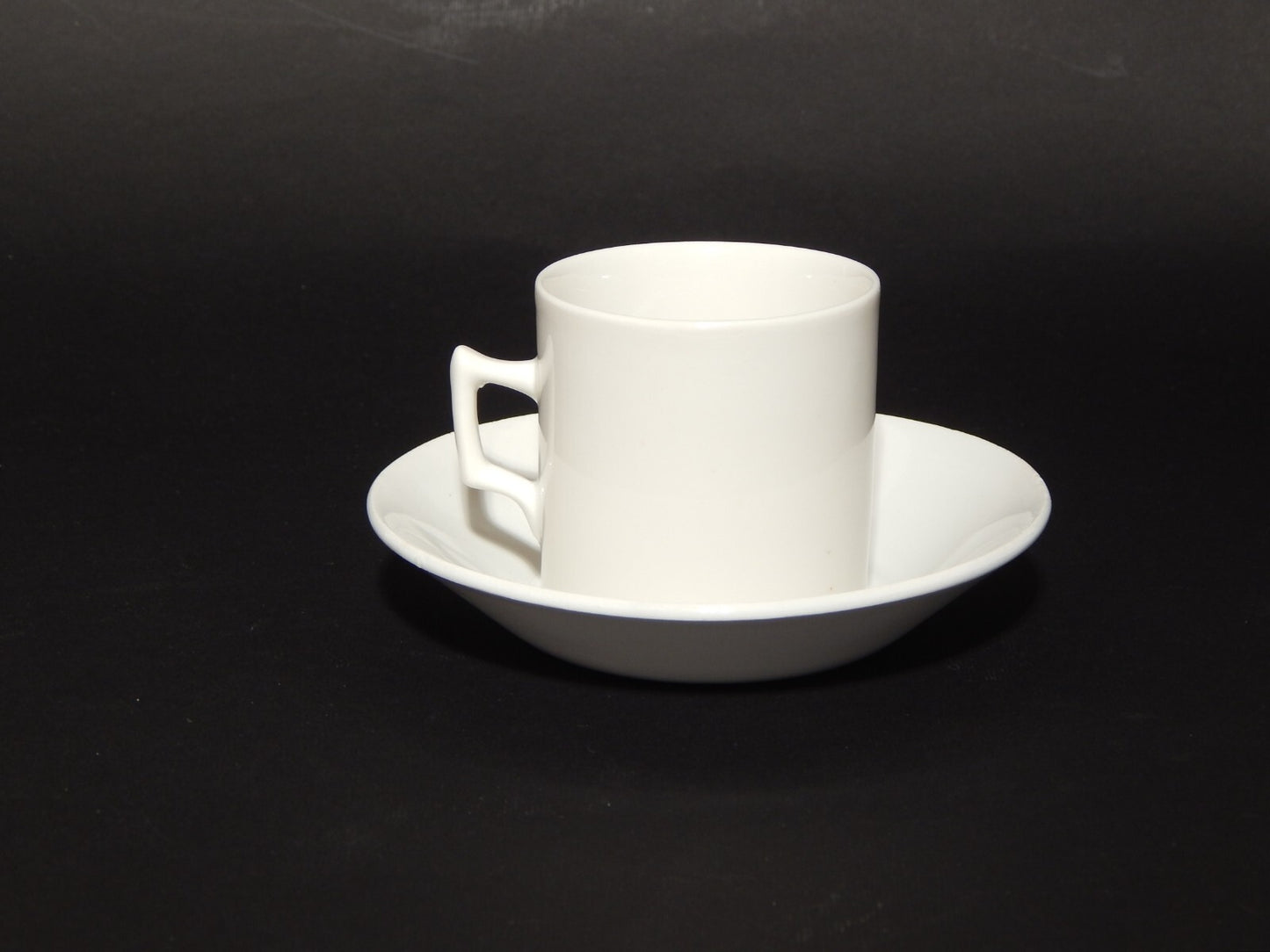 ANTICA PREZIOSA PORCELLANA BIANCA IMPERO TAZZINA CAFFÈ E PIATTINO GINORI DOCCIA