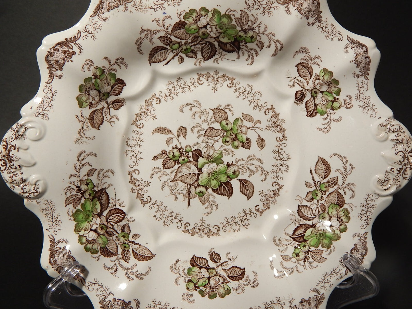 ANTICA 1850 FRUTTIERA CENTROTAVOLA SEMI PORCELLANA RIDGWAY &C. APPLE BLOSSOM