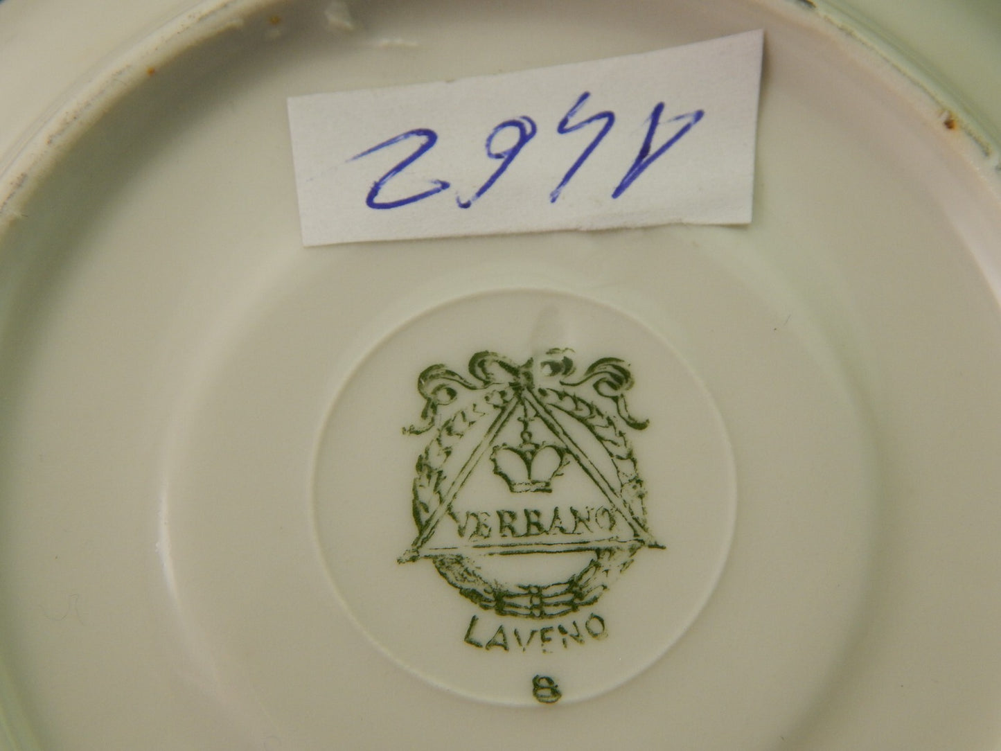 ANTICA TAZZINA CAFFE' PORCELLANA VERBANO LAVENO ART DECO DECORO ARGENTO