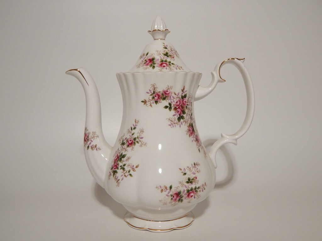 PREZIOSA PORCELLANA ROYAL ALBERT VINTAGE CAFFETTIERA LAVENDER ROSE DIFETTO