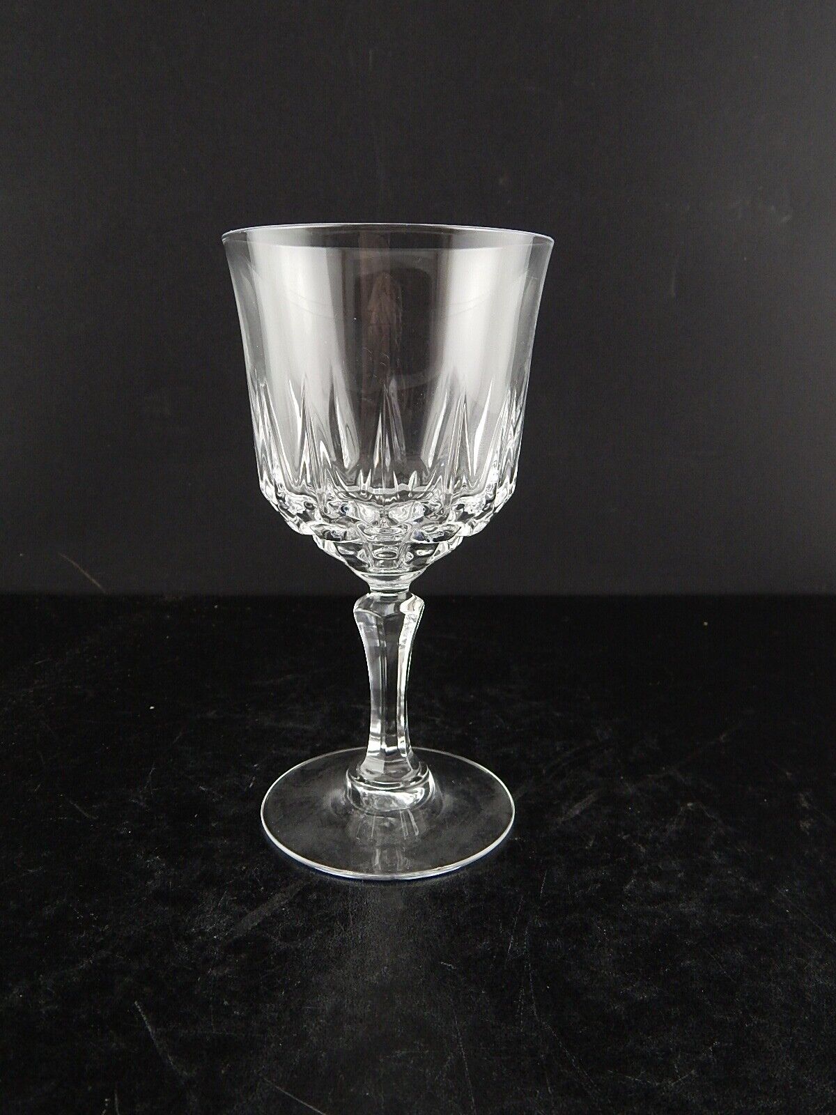 ANTICO ELEGANTE ART DECO SERVIZIO 6 BICCHIERI CALICI CRISTALLO BOEMIA MOLATI