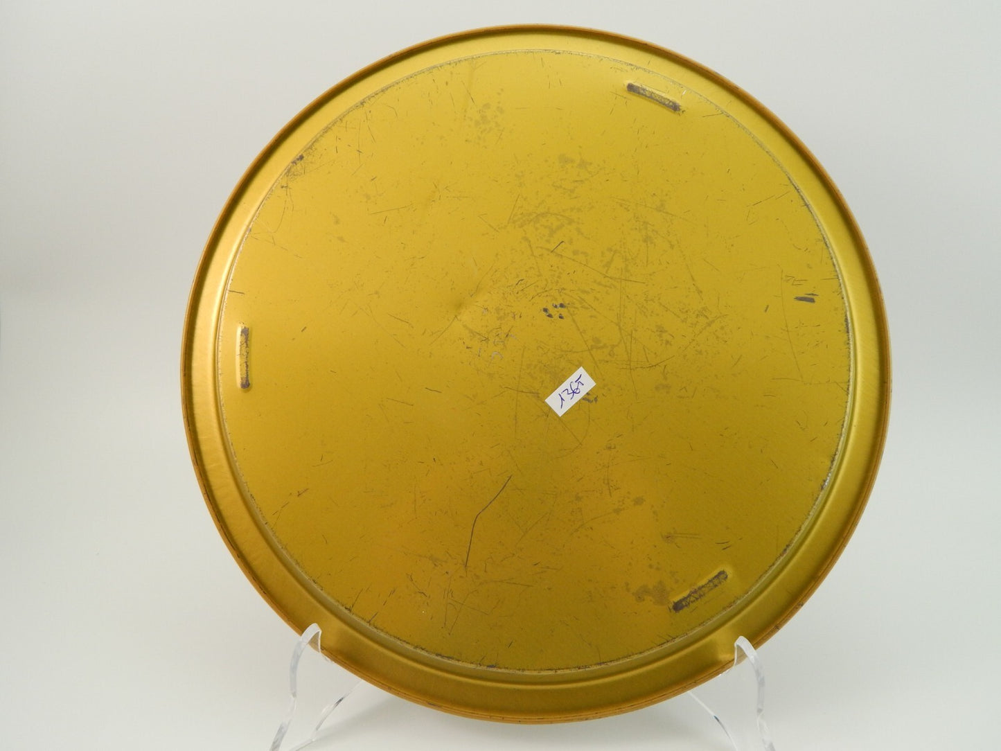 VINTAGE RETRO AUTENTICO VASSOIO METALLO LATTA STAMPA CON SCENE GALATI