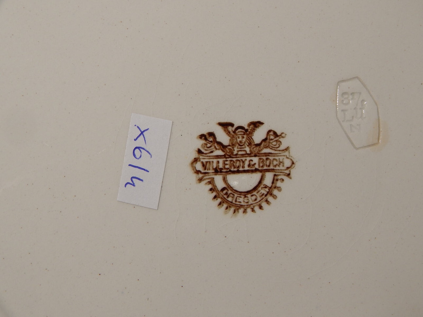 ANTICO FINE '800 PIATTO PIANO PORCELLANA VILLEROY&BOCH DRESDEN SAXONY