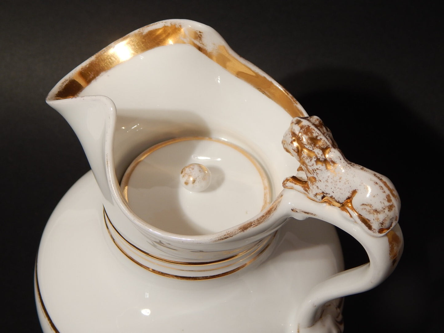 ANTICA PREZIOSA BROCCA CON COPERCHIO CIOCCOLATIERA PORCELLANA CARL TIELSCH 1800