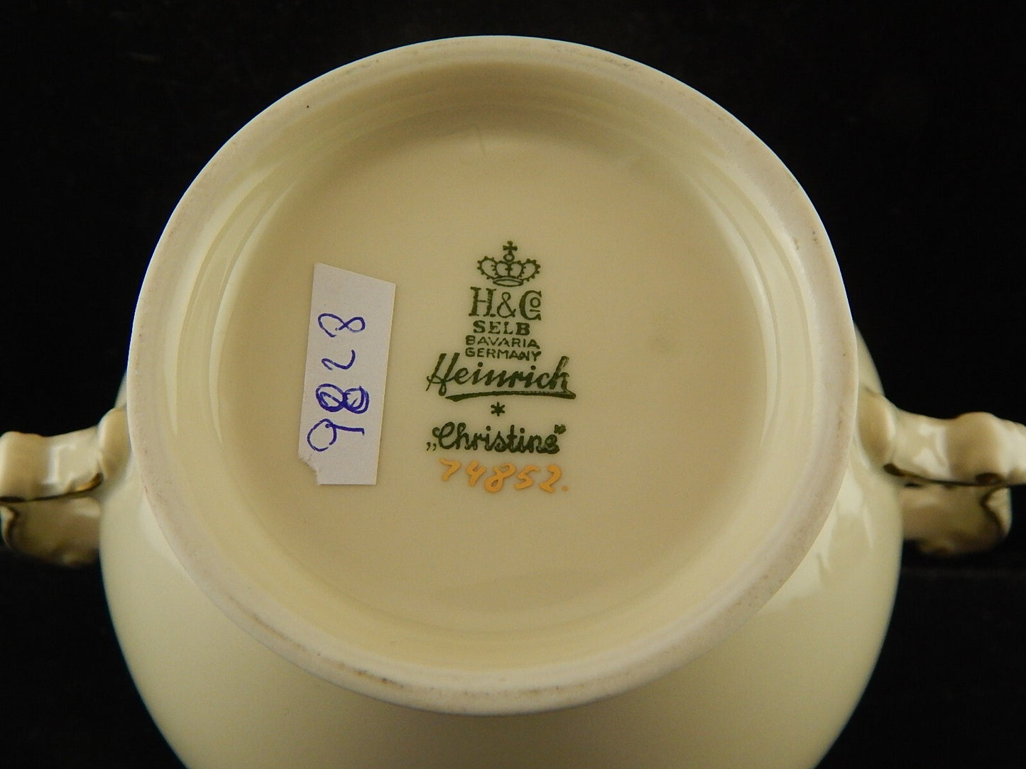 ANTICA ART DECO ZUCCHERIERA PORCELLANA HEINRICH &CO SELB BAVARIA FIORI PESCO