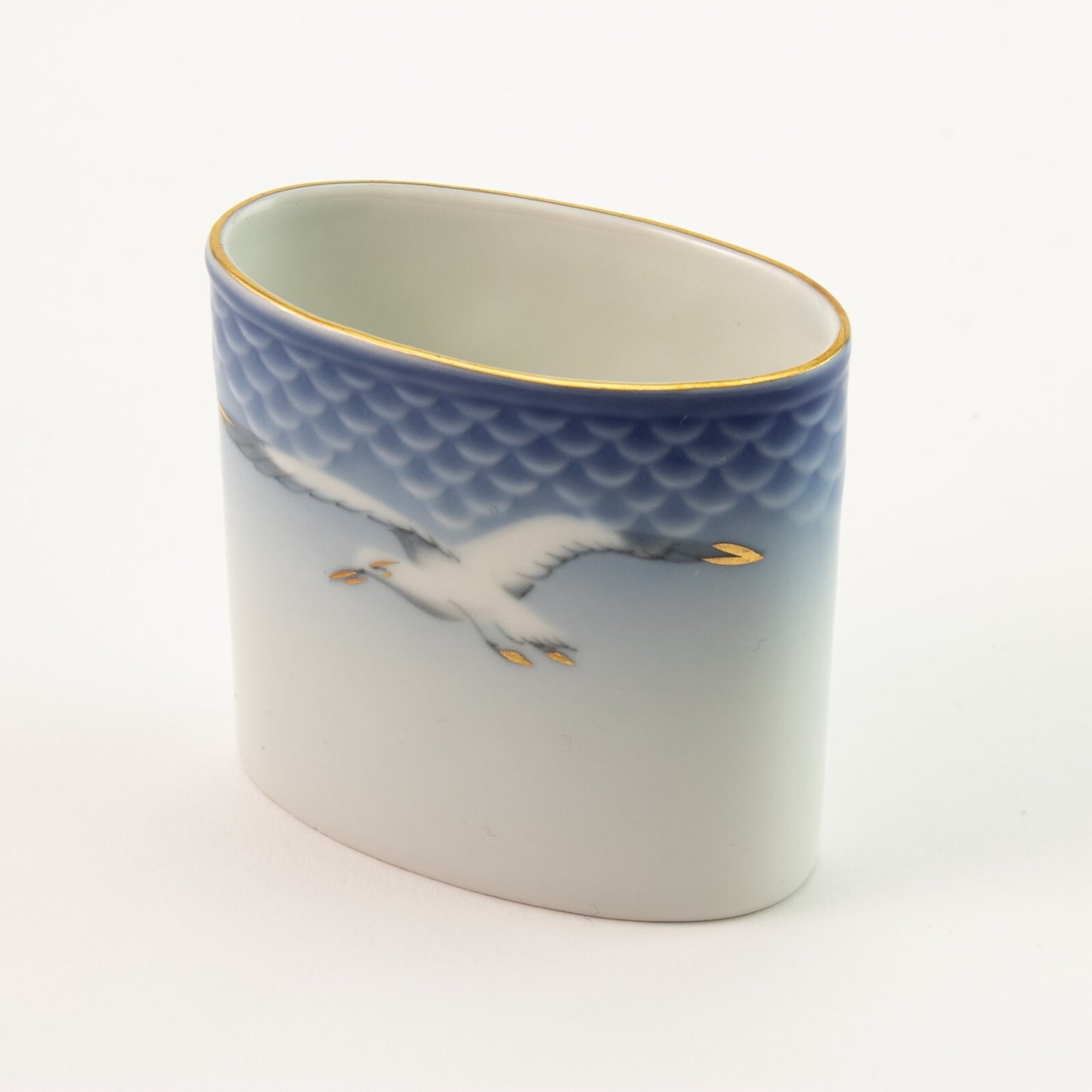 PORTA STUZZICADENTI PORCELLANA E ORO ZECCHINO GABBIANI BING&GRONDAHL 183