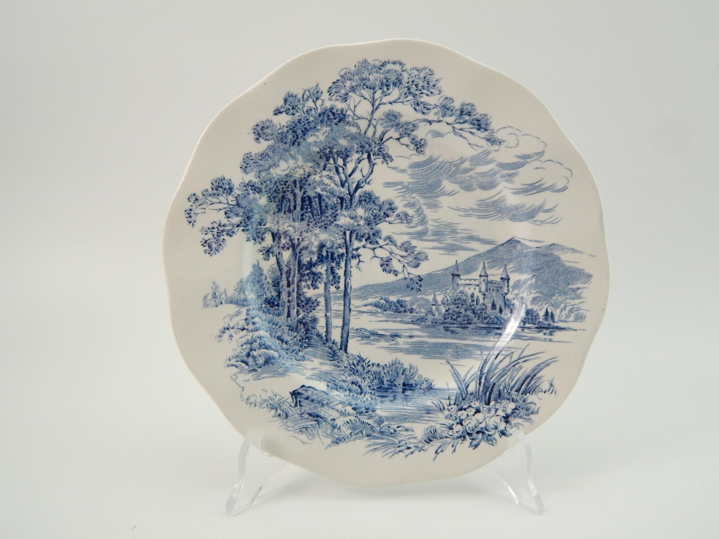 WEDGWOOD&CO VINTAGE PIATTO DESSERT SEMI-PORCELLANA META' 900 COUNTRYSIDE