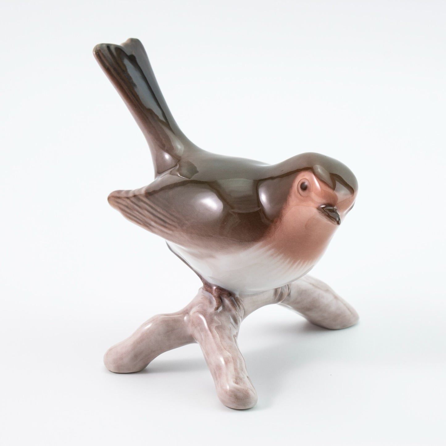 STATUINA PORCELLANA ROYAL COPENHAGEN BING&GRONDAHL "Pettirosso, Robin" CM 9x8x10