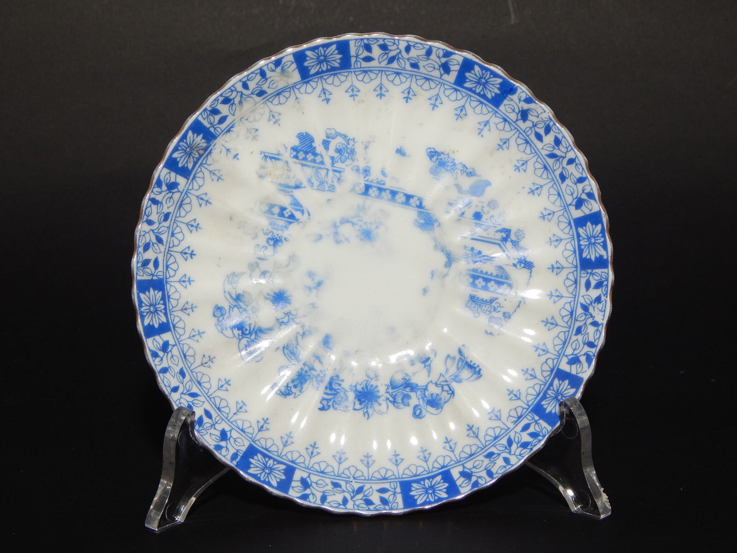 ANTICHI 4 PIATTINI SOTTO TAZZA PORCELLANA DISEGNO BLU CHINA BAVARIA