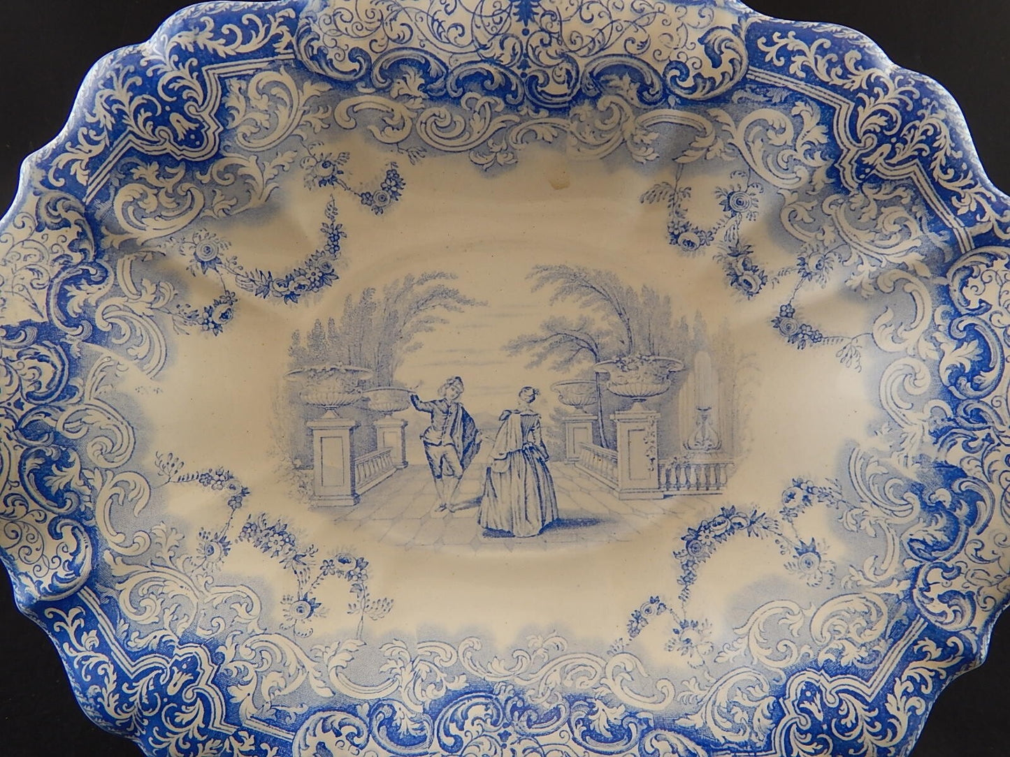 COPELAND & GARRETT 1844 ANTICO PREZIOSO VASSOIO CERAMICA LOUIS QUATORZE
