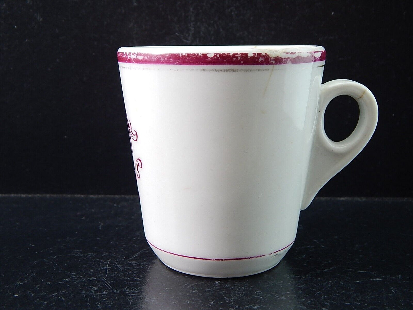 GINORI DOCCIA ANTICA RARA TAZZA PORCELLANA 1860 CON MONOGRAMMA #2076