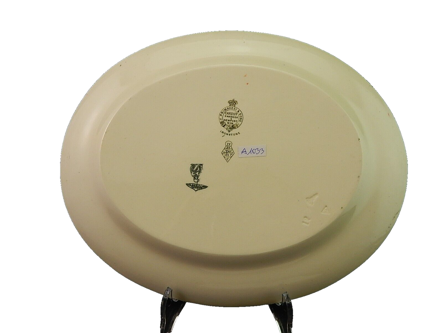 ANTICO 1880 VASSOIO SEMI PORCELLANA INGLESE BISHOP POWELL & STONIER