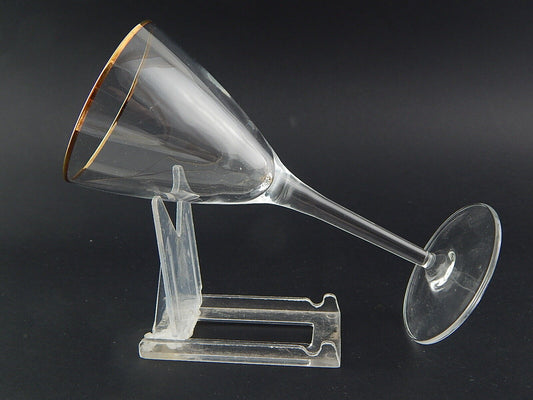 ANTICO RARO ART DECO BICCHIERE CALICE CRISTALLO CON PROFILO ORO ZECCHINO