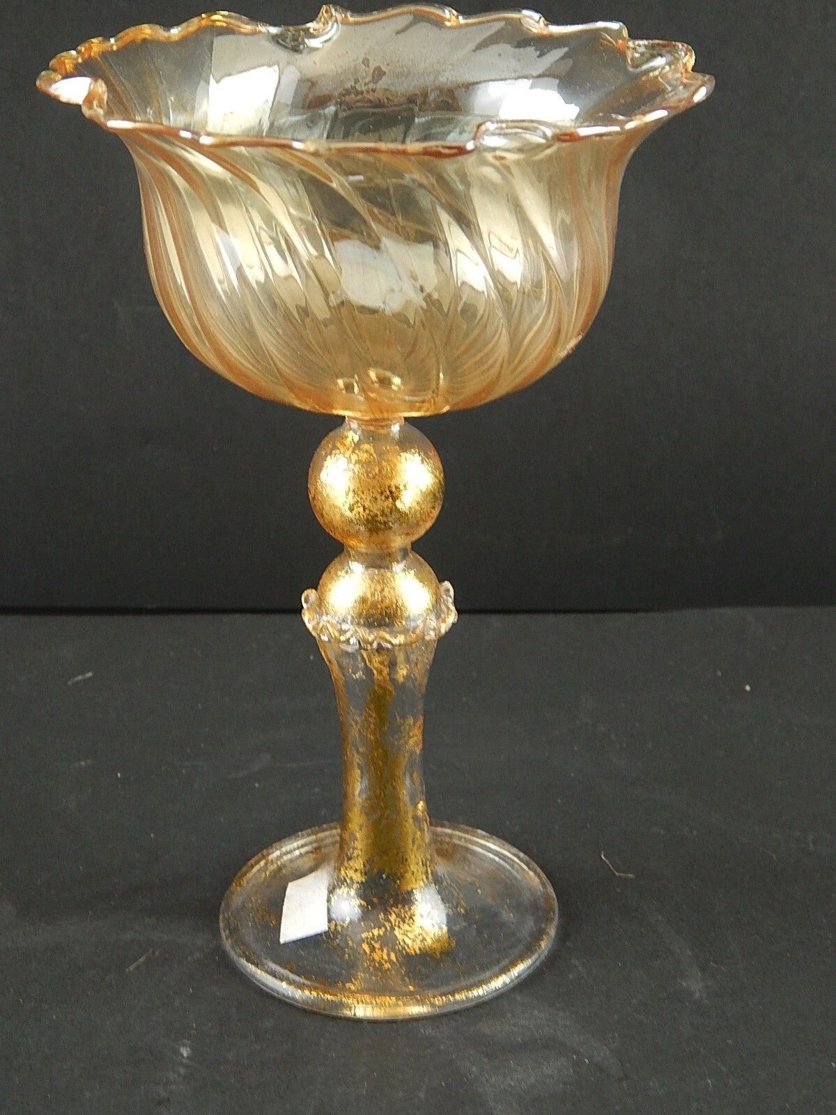 VINTAGE TIPETTO DEL DOGE CALICE MURANO VETRO SOFFIATO ARTISTICO COLLEZIONE A196