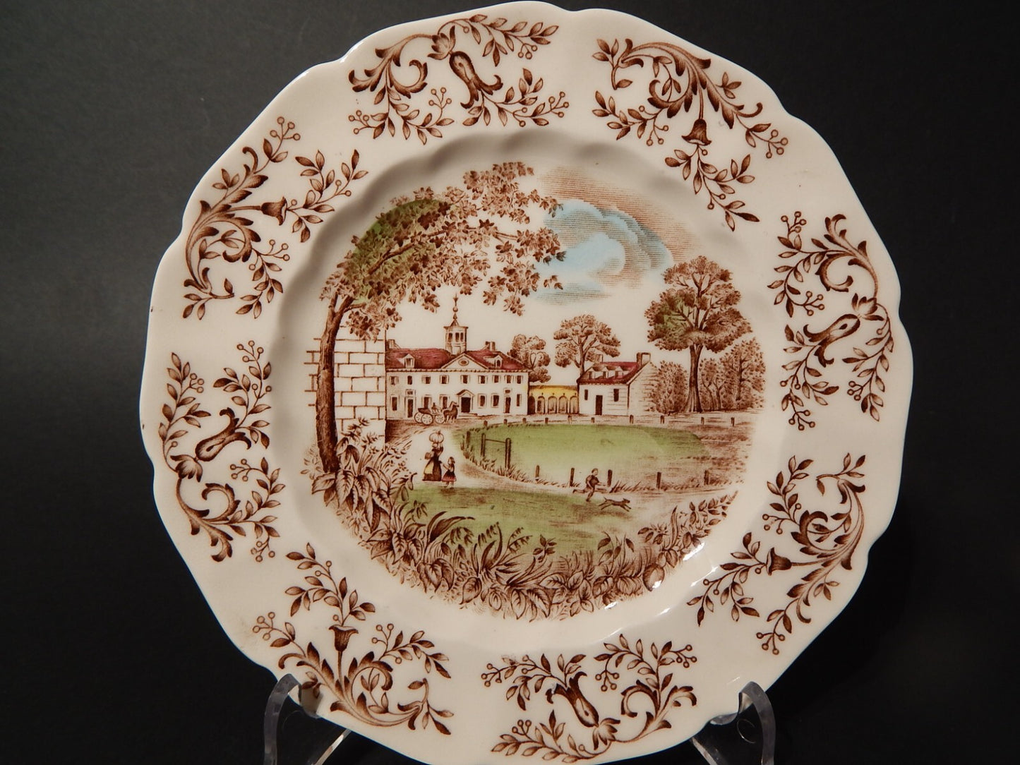 ANTICO JOHNSON BROS WINDSOR WARE PIATTO DESSERT MOUNT VERNON SEMI PORCELLANA
