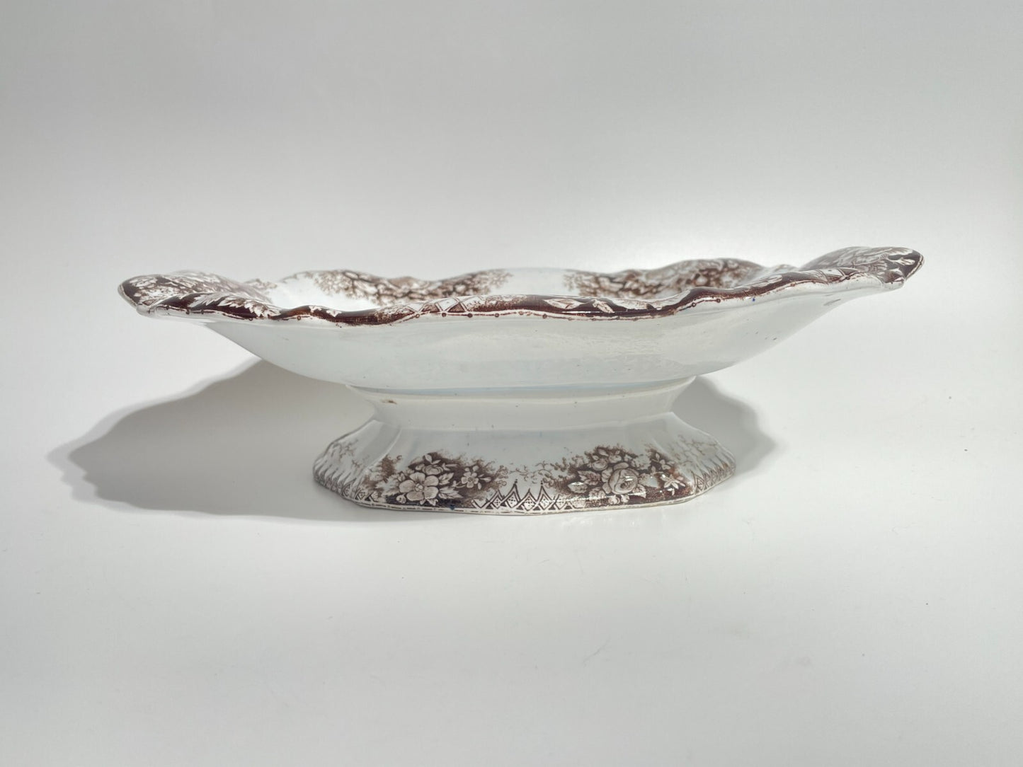 ANTICA RARA ALZATA CENTROTAVOLA CERAMICA VERBANUM STONE LAVENO DECORO JARDINIERE