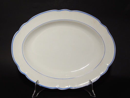 ANTICO RARO VASSOIO CERAMICA BIANCA PROFILO BLU RICHARD MILANO FINE 800