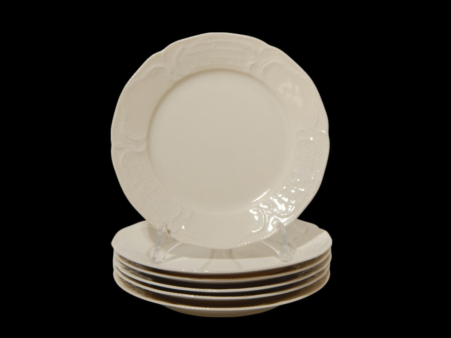 VINTAGE STILE ROCAILLE SERVIZIO 6 PIATTI DESSERT SANS SOUCI PORCELLANA ROSENTHAL