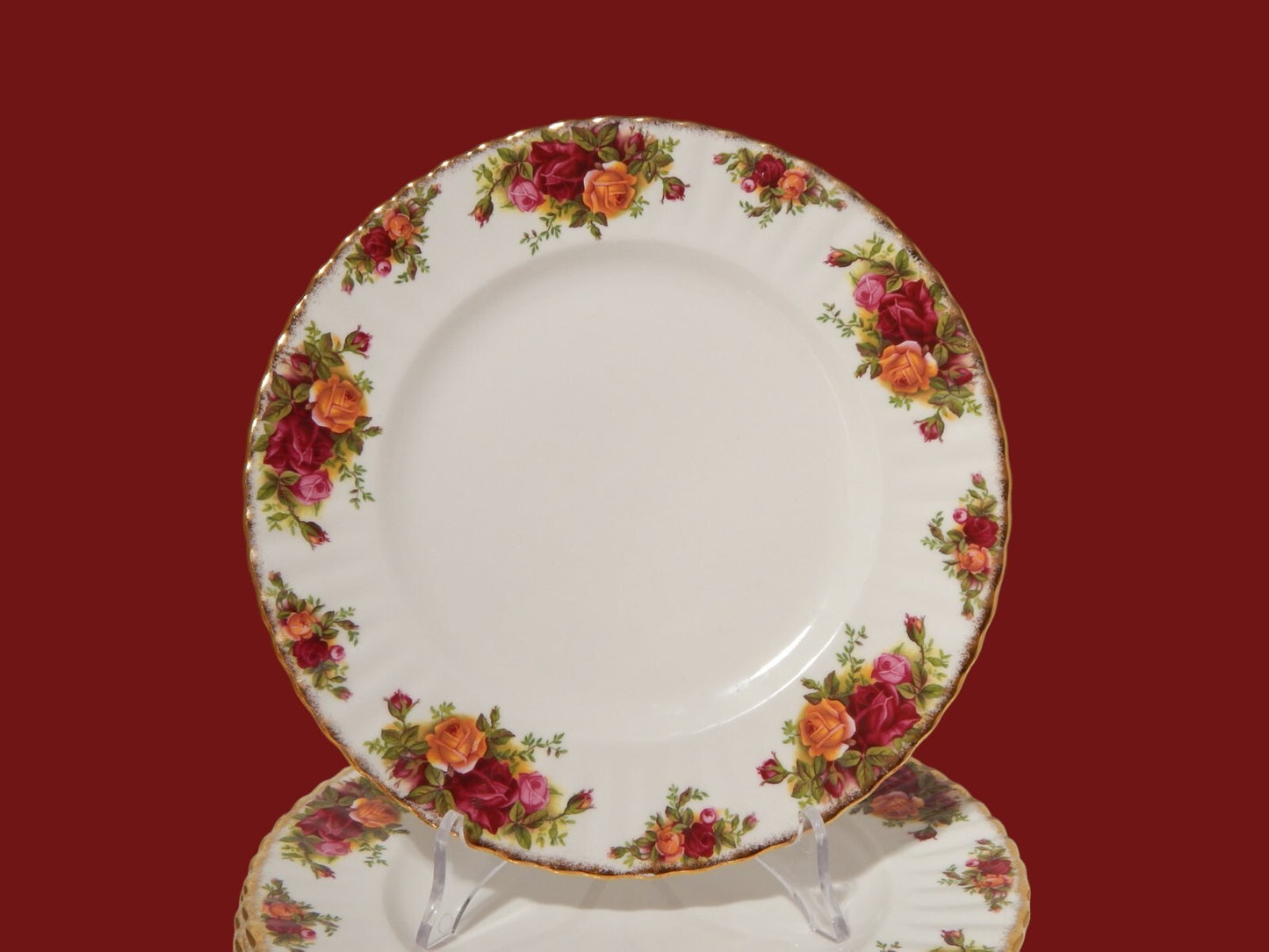 PORCELLANA ROYAL ALBERT OLD COUNTRY ROSES SERVIZIO 6 PIATTI ANTIPASTO INSALATA
