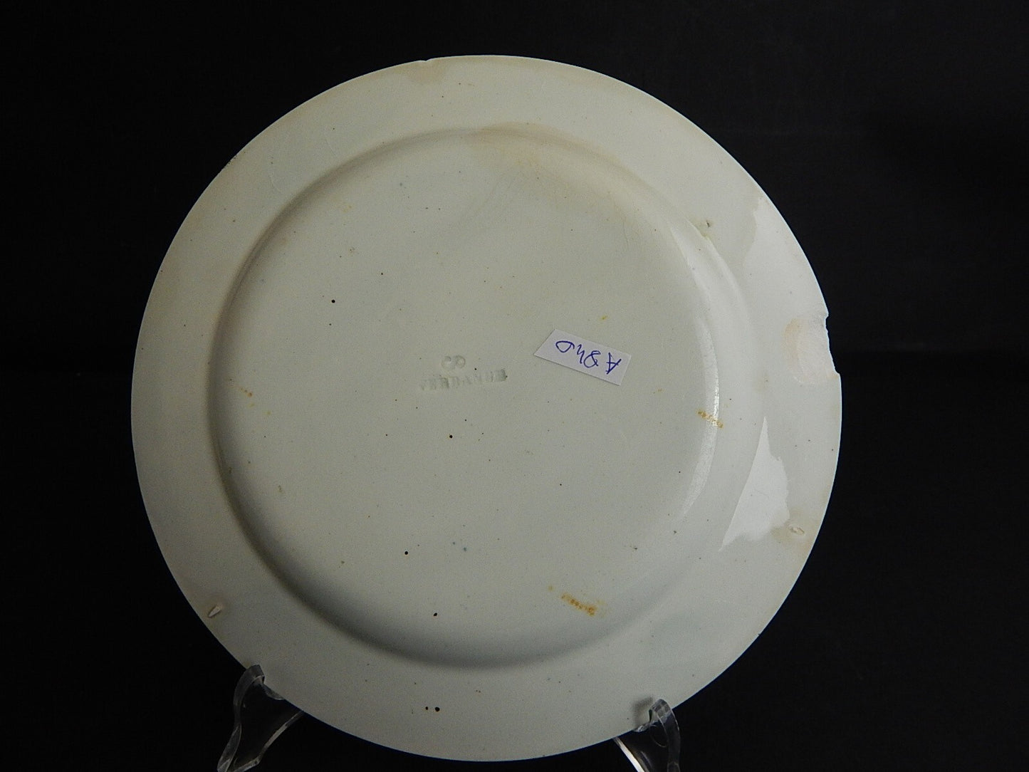 ANTICO RARO PIATTO CERAMICA VERBANUM LAVENO MARCHIO INCUSSO PAESAGGIO ORIENTALE