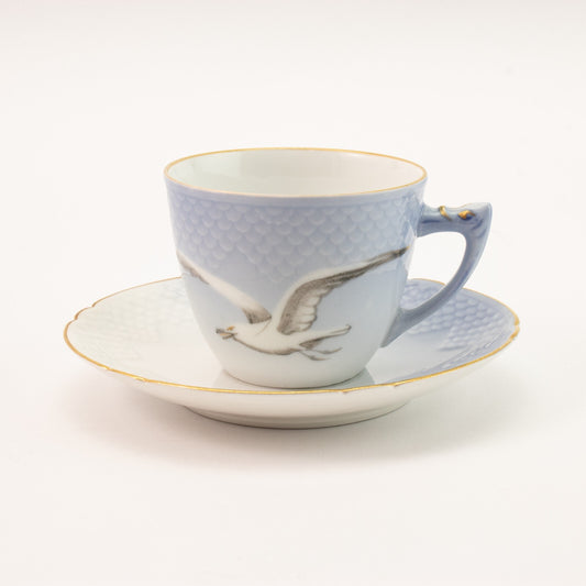 ANTICA TAZZA CAFFE' PORCELLANA E ORO ZECCHINO GABBIANI BING&GRONDAHL SN