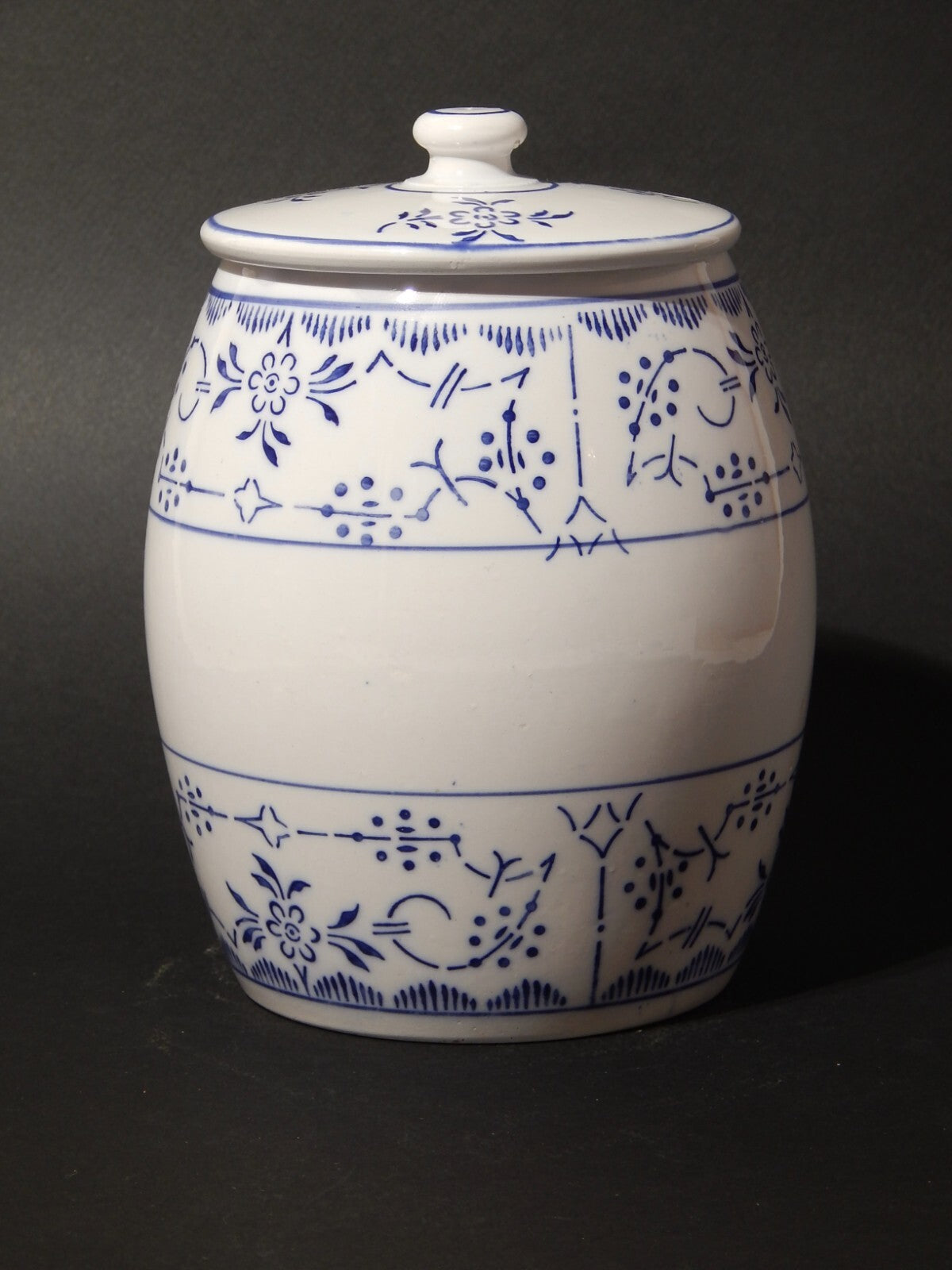 ANTICO RARO BARATTOLO MEEL FARINA PORCELLANA THEODOR PAETSCH FRANCOFORTE