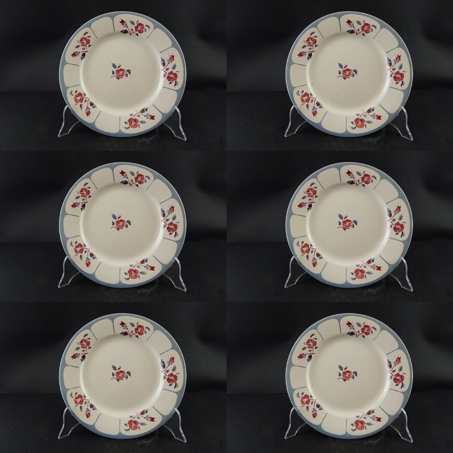 ANTICO ART DECO SERVIZIO TAVOLA 6 PIATTI CERAMICA SARREGUEMINES DIGOIN NINETTE