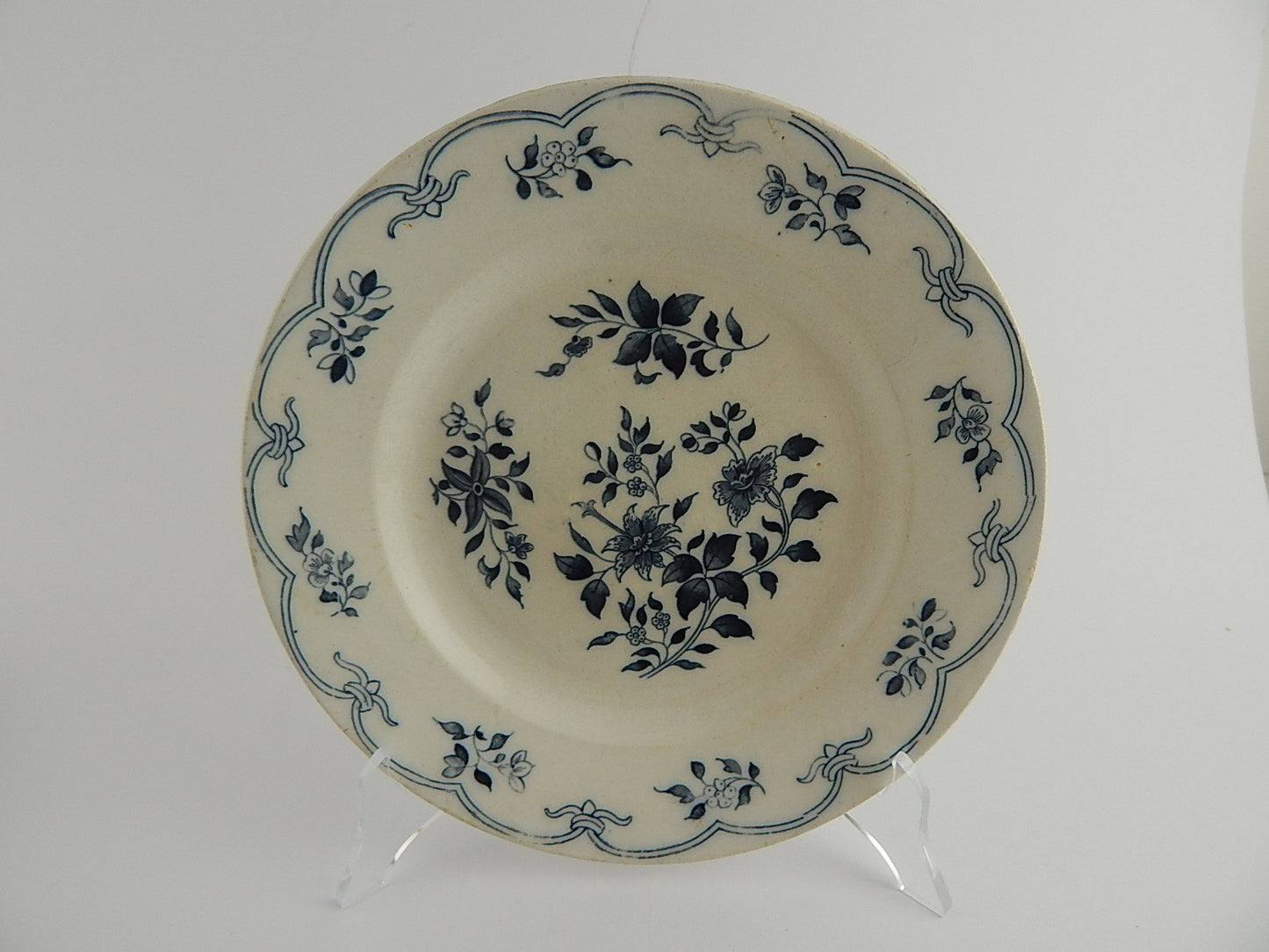 ANTICO PIATTO FAN-TAO PORCELLANA BIANCA-BLU VILLEROY&BOCH 1842 WALLERFANGEN