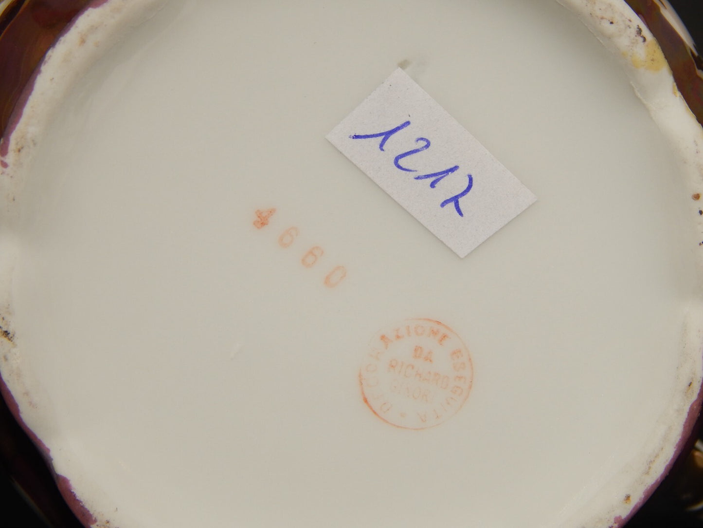 ANTICA LIBERTY PREZIOSA ZUCCHERIERA PORCELLANA GINORI 1896-1910 DECORO A LUSTRO