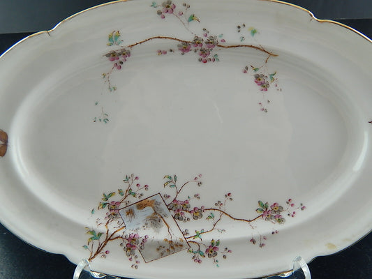 ANTICO PREZIOSO VASSOIO PORCELLANA ART NOUVEAU 1904 ALFRED HACHE&CO