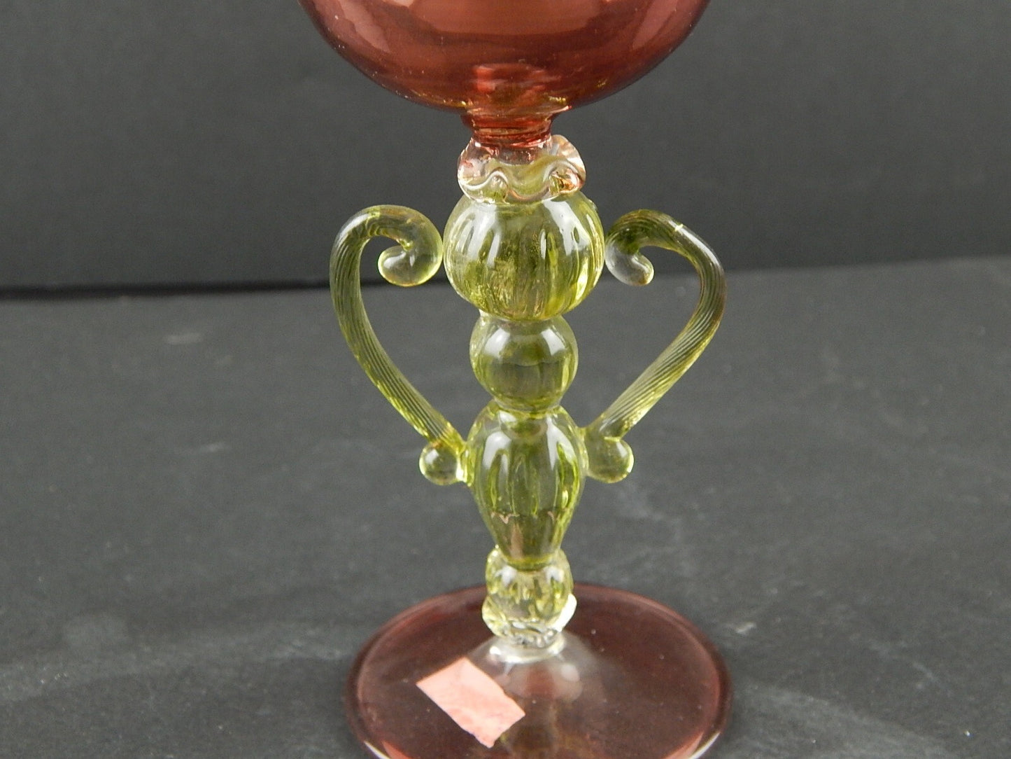 VINTAGE TIPETTO DEL DOGE CALICE MURANO VETRO SOFFIATO ARTISTICO COLLEZIONE A168