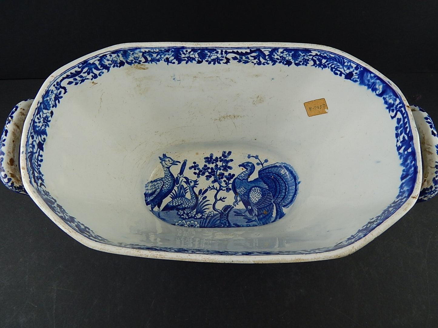 ANTICA INTROVABILE CENTROTAVOLA ZUPPIERA CERAMICA FINE 1700 GEORGIAN PERIOD