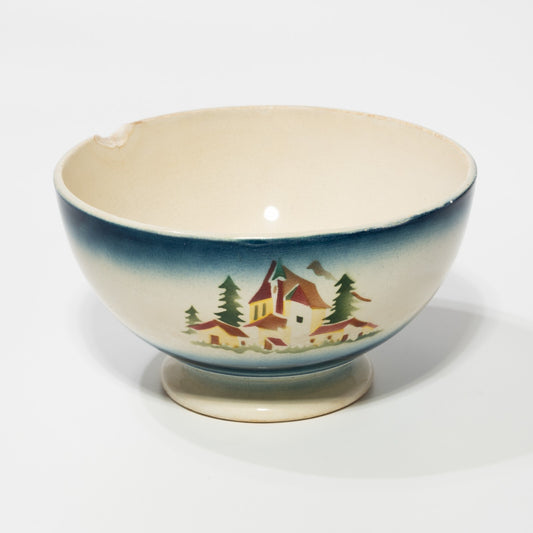 ARTE POVERA ANTICA SCODELLA TAZZA SOCIETA' CERAMICA ITALIANA LAVENO AEROGRAFO