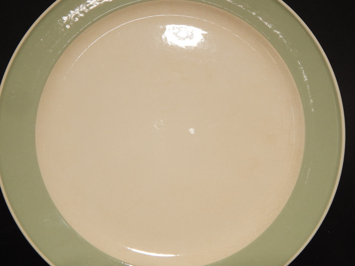 MODERNARIATO DEL 1946 VILLEROY&BOCH METTLACH PIATTO PIANO CERAMICA FASCIA VERDE