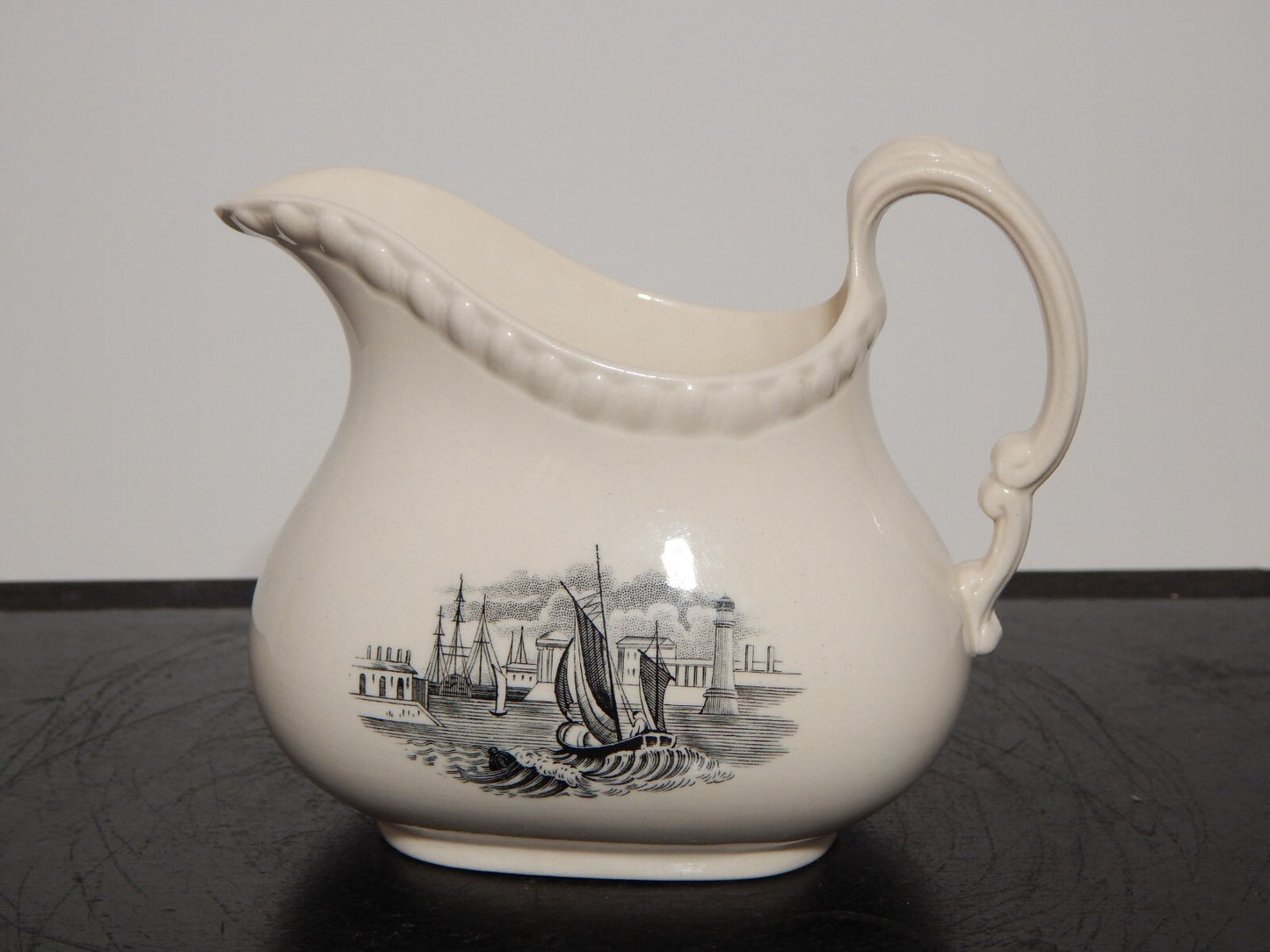 ANTICA LATTIERA BRICCO INGLESE SEMI PORCELLANA COPELAND SPODE PAESAGGIO MARINO