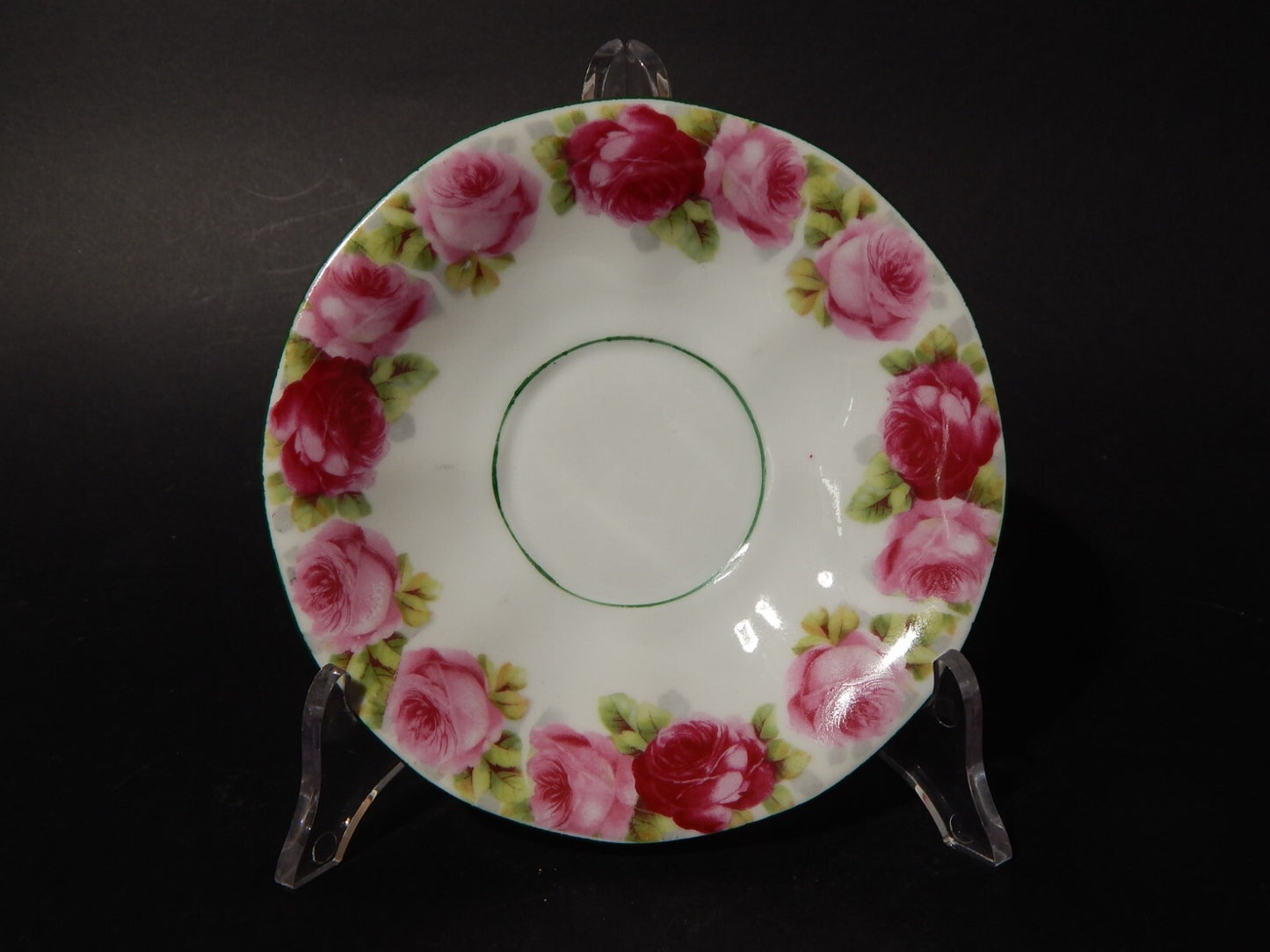 ANTICA RARA TAZZA DA TE' CON ROSE PORCELLANA CARL TIELSCH ALTWASSER SILESIA 1930