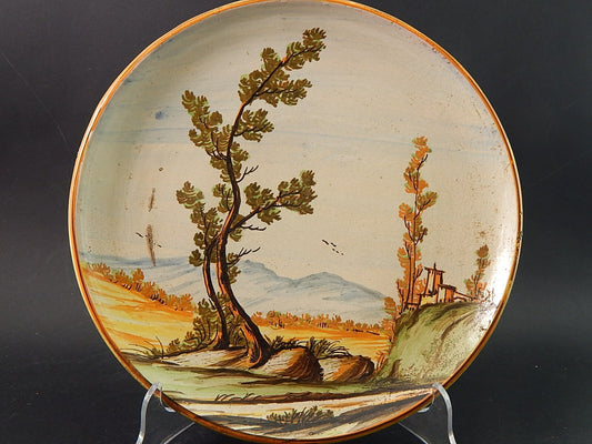 ANTICO PIATTO PARATA MAIOLICA CERAMICA BOTTEGA CASTELLI ABRUZZO #2140