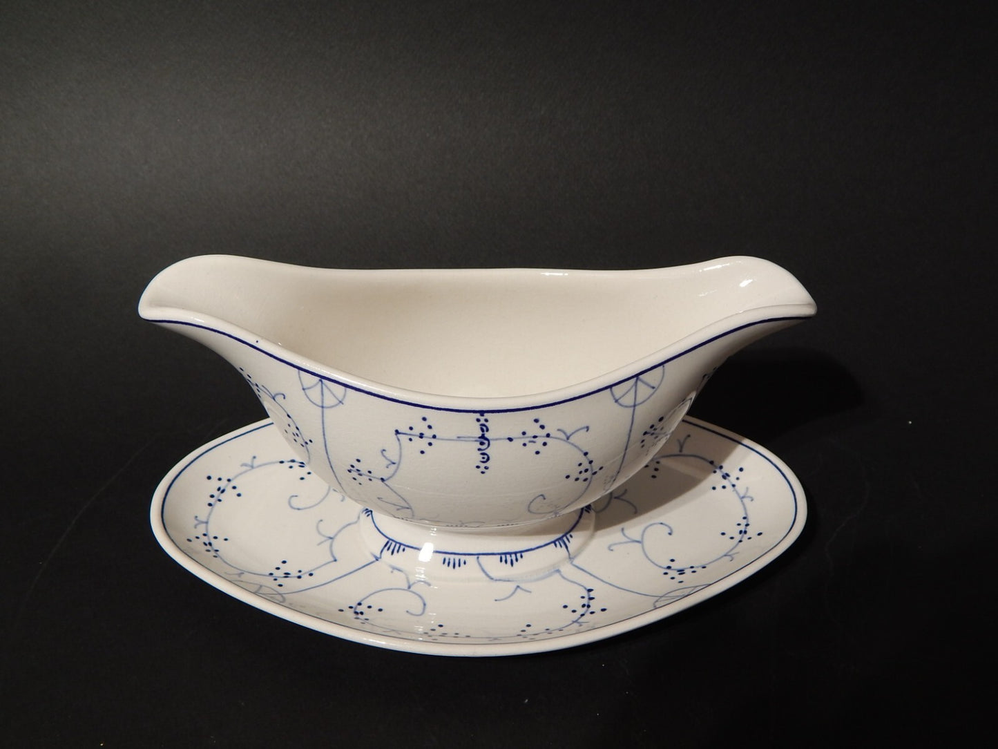 ANTICA '800 ZUPPIERA SALSIERA PORCELLANA VILLEROY&BOCH DRESDEN BLUE FLUTED