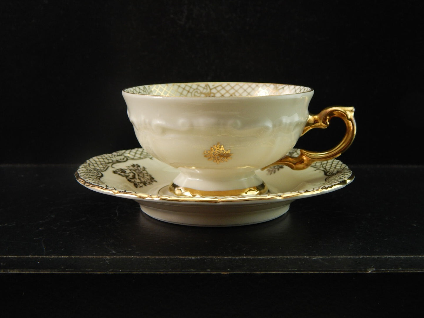 ANTICA ROCAILLE TAZZINA CAFFE' PORCELLANA VOHENSTRAUSS JOHANN SELTMANN BAVARIA #