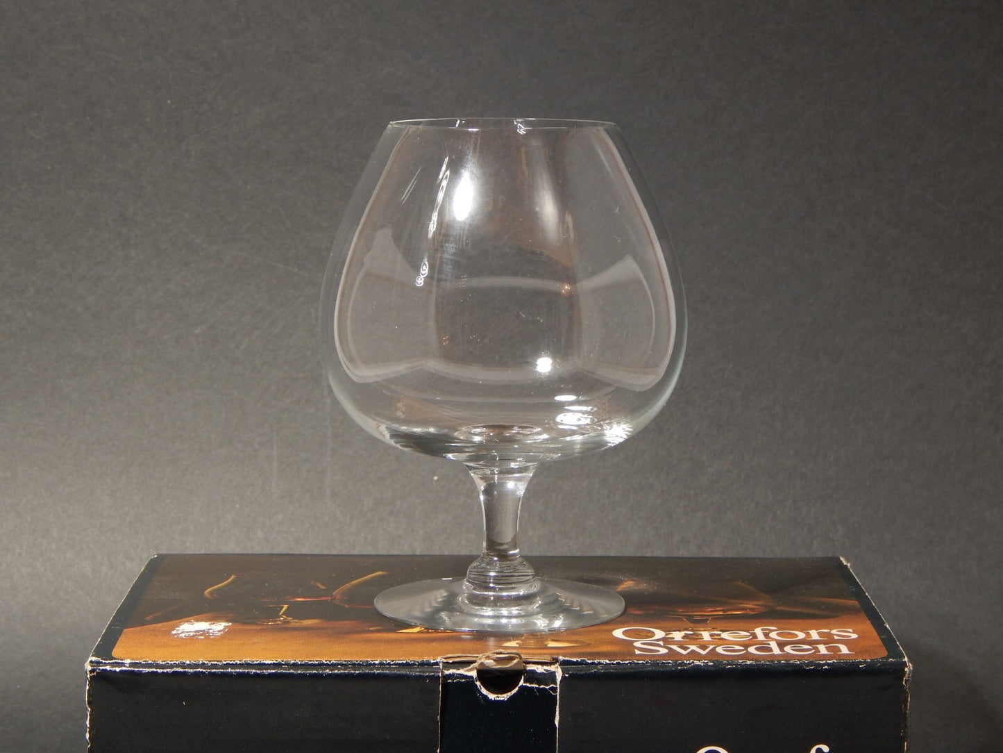 VINTAGE COPPIA BICCHIERI CALICI COGNAC CRISTALLO ORREFORS DISEGN EDWARD HALD