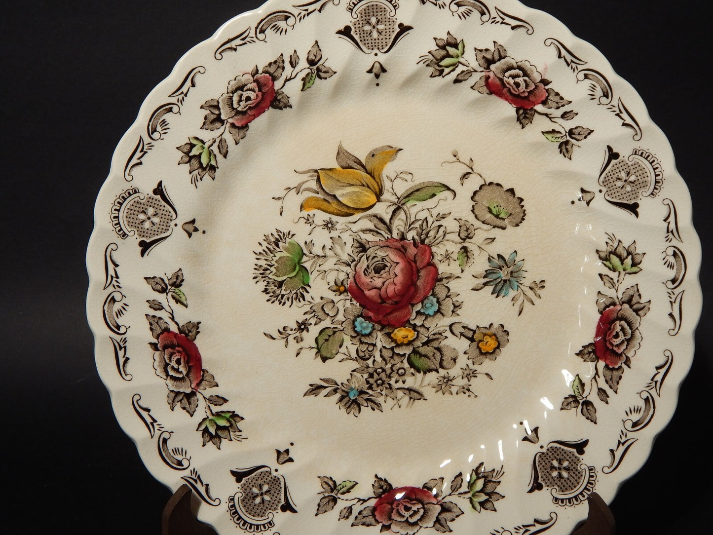 ANTICO SERVIZIO 6 PIATTI INGLESI CERAMICA MYOTTS STAFFORDSHIRE ENGLAND BOUQUET