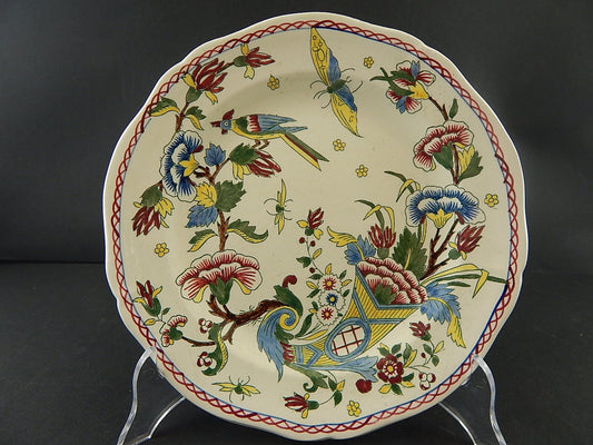 ANTICO DEL 1923 PIATTO CERAMICA ALLA CORNUCOPIA MANIFATTURA GIEN STILE ROUEN #