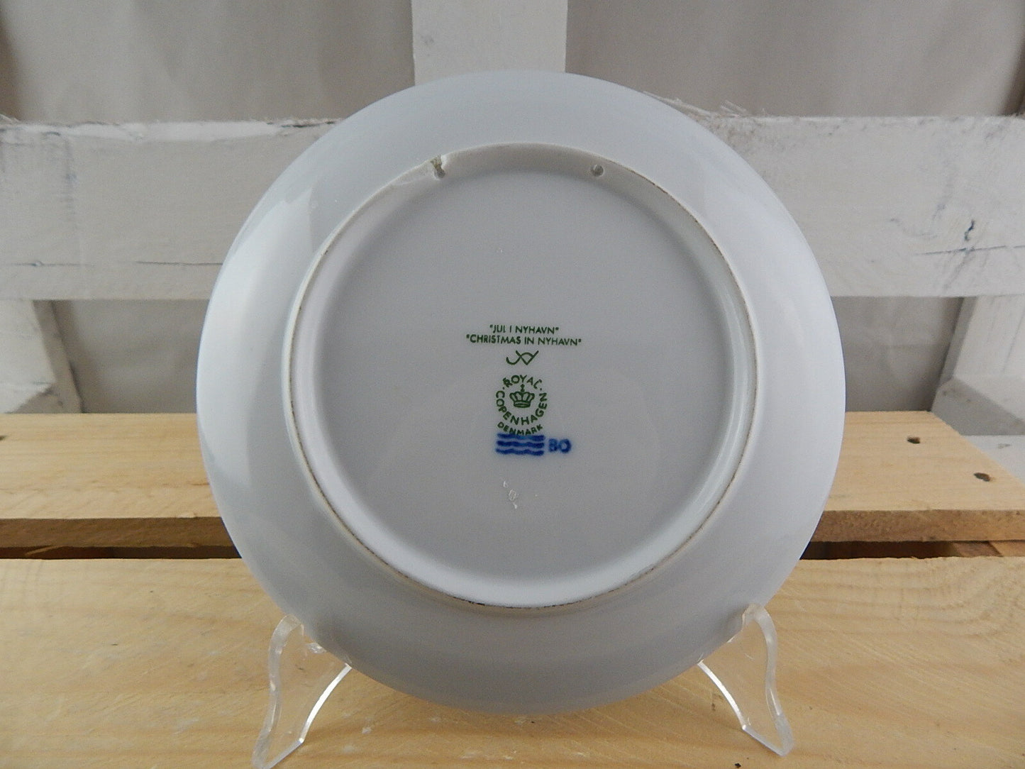 ROYAL COPENHAGEN PIATTO DI NATALE 2007 ORIGINALE PORCELLANA BLU DIFETTO