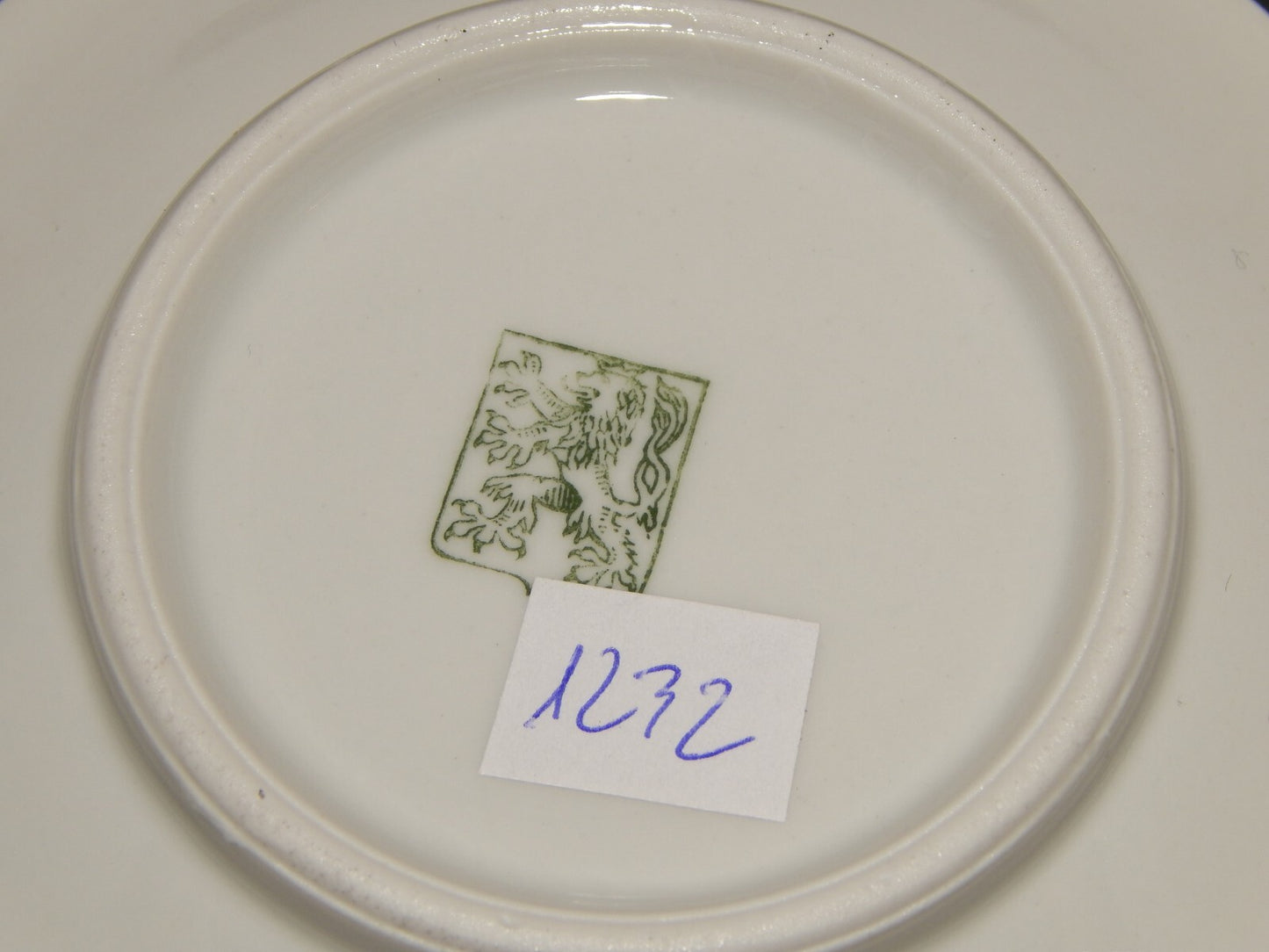 ANTICA TAZZINA CAFFÈ PORCELLANA BIANCA GHIRLANDE PICCOLE FOGLIE VERDI #1232