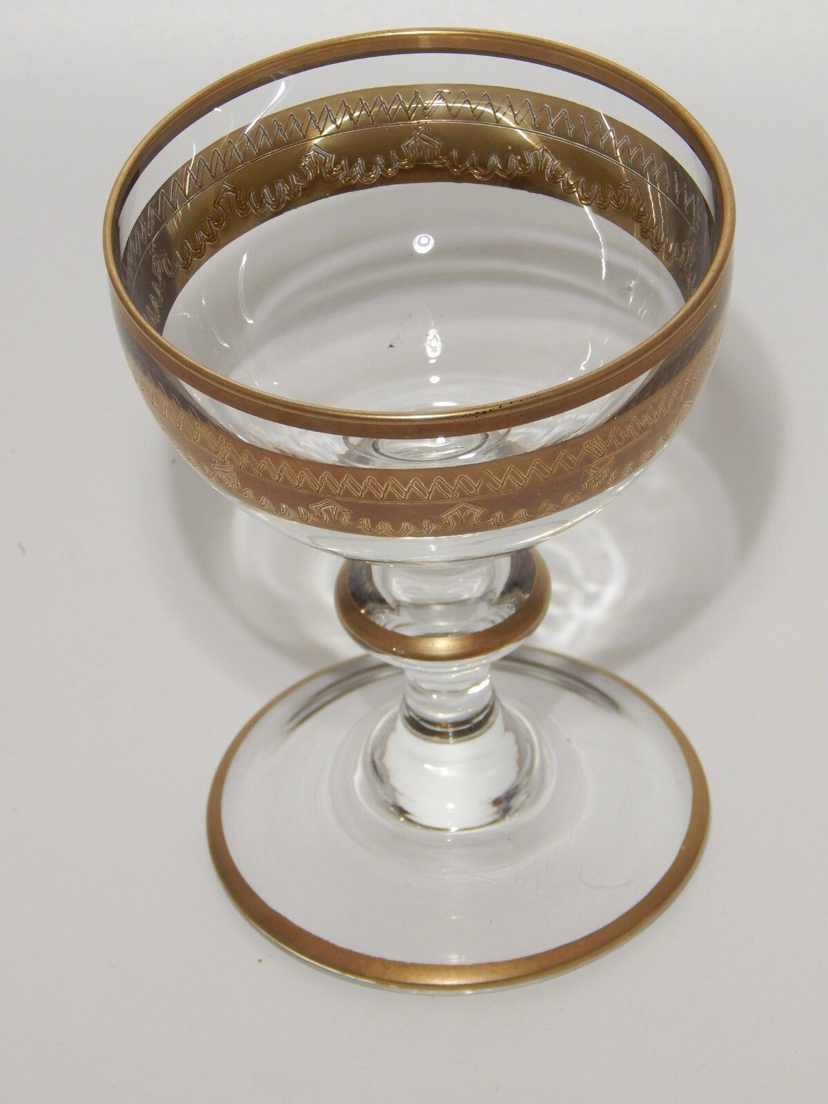 PREZIOSO STILE IMPERO CALICE COPPA CHAMPAGNE VETRO SOFFIATO MURANO VENEZIANO ORO