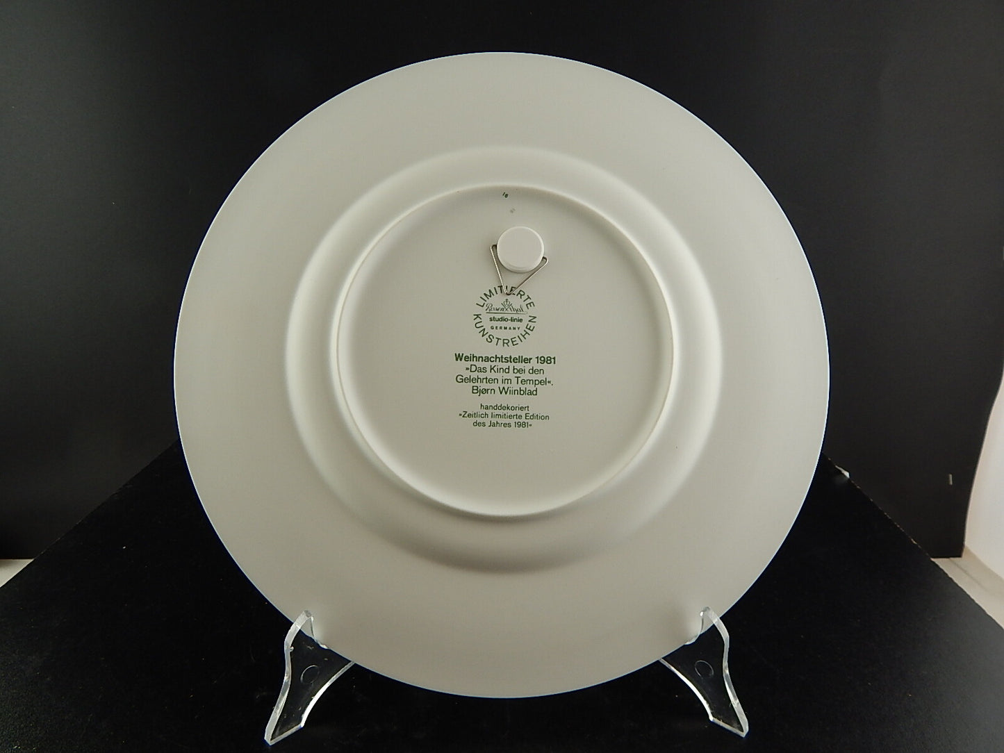 ROSENTHAL COLLEZIONE PORCELLANA E VETRO PIATTO DI NATALE 1981 BJORN WIINBLAD