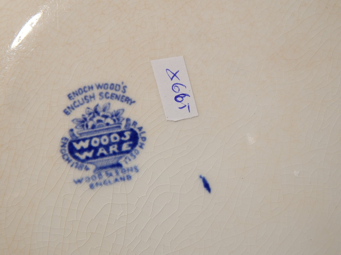 VINTAGE ENOCH WOOD'S ENGLISH SCENERY WOOD&SONS PIATTO SEMI PORCELLANA #665