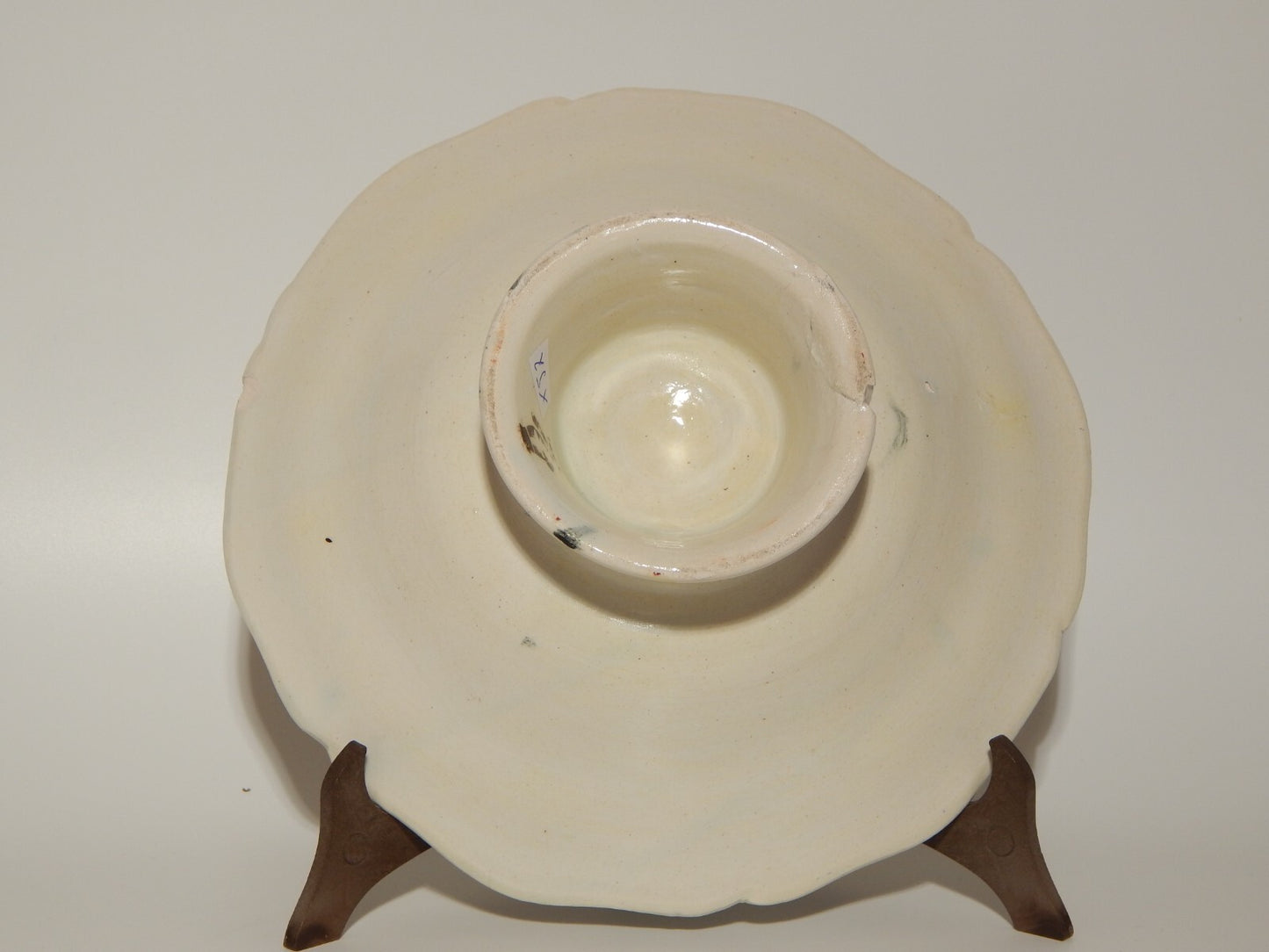 ANTICA ALZATA CENTROTAVOLA MAIOLICA CERAMICA LODIGIANA VECCHIA LODI DIPINTA